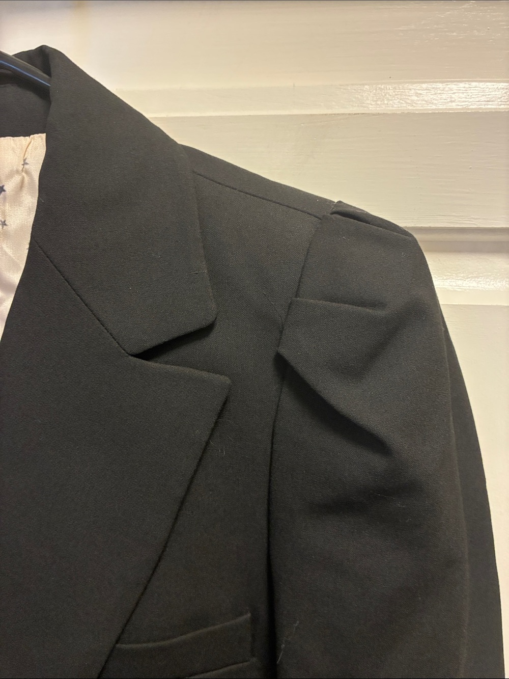Zara black one button blazer with gathered shoulders- freshly dry cleaned - Picture 3 of 15